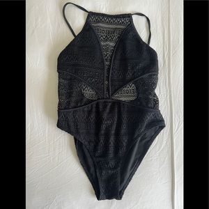 ALove Crochet High Neck One Piece Swimsuit, Small